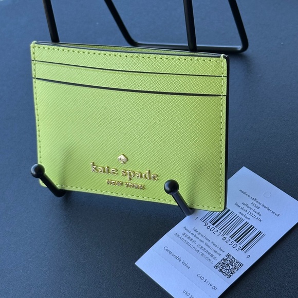 Kate Spade Light Green Saffiano leather Card wallet NWT - Picture 7 of 7